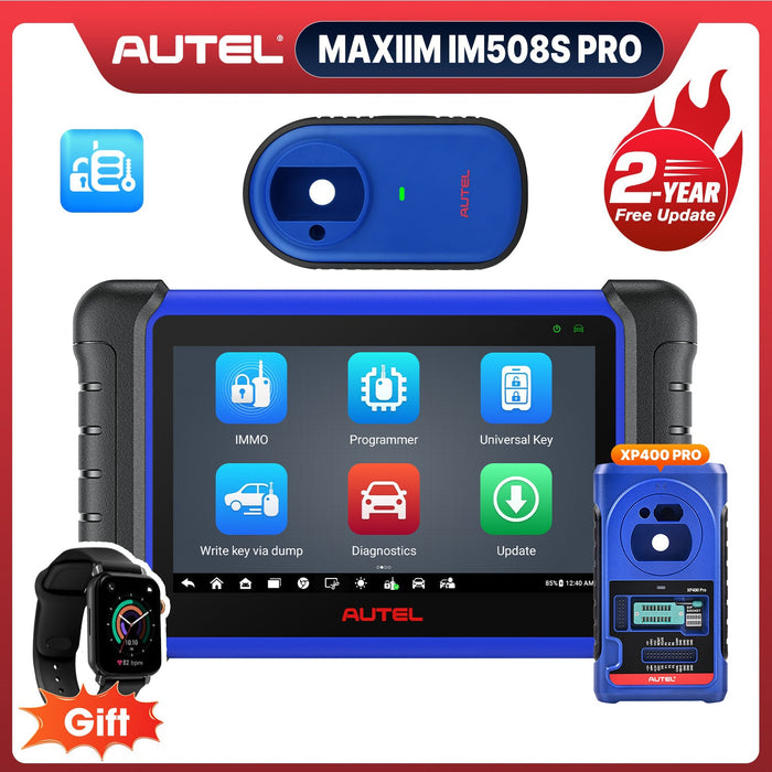 【2-Year Free Update】Autel MaxiIM IM508S PRO Automotive Key Programming Tool Comes with The XP400 PRO, OE-Level All Systems Diagnostics, 3000+ Active Tests, 40+ Service, Upgrade of IM508S, and Free OTOFIX Watch