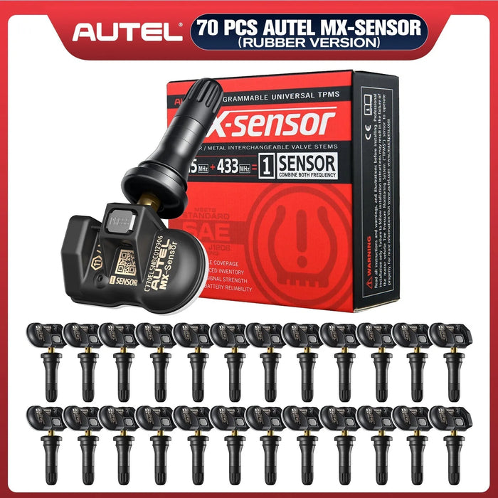 Autel MX-Sensor 433MHz & 315MHz 2in1 Sensor Universal Programmable TPMS Sensor Rubber Valve Clamp In
