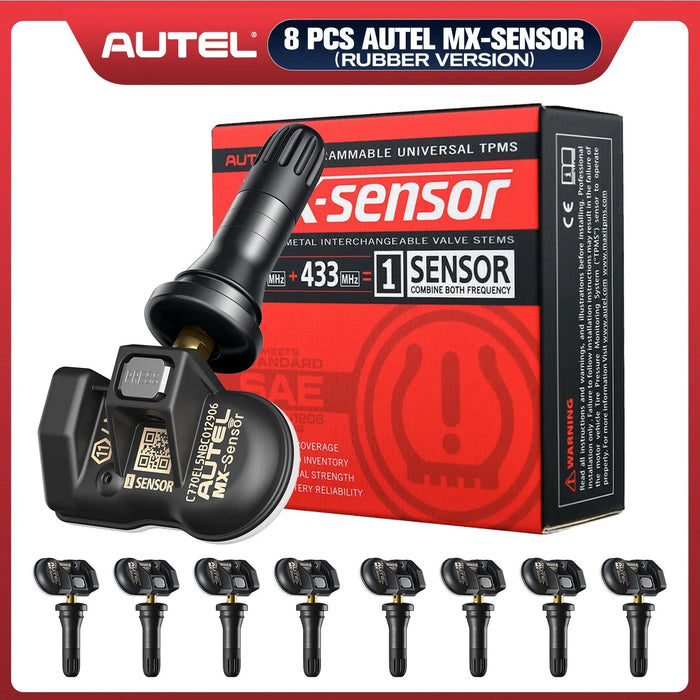 Autel MX-Sensor 433MHz & 315MHz 2in1 Sensor Universal Programmable TPMS Sensor Rubber Valve Clamp In
