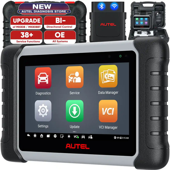 Autel MaxiCOM MK808BT PRO OBD2 Diagnostic Tool Full Bi-directional Control Scanner, All System Diagnostics, 28+ Services, FCA Autoauth, Wireless Connection, Same as MK808K-BT and MK808Z-BT, 2026 Upgrade of MK808 MK808BT MX808S MK808Z MK808S