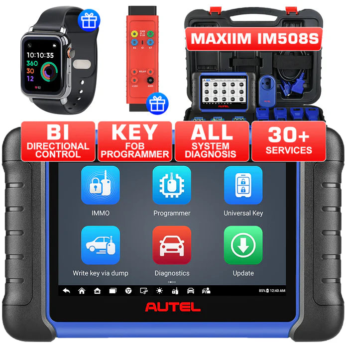 Autel MaxiIM IM508S Key Fob Programming Tool with XP200 Programmer, All System Diagnostic Scan, 30+ Service, 2025 Upgraded IM508, and Free G-BOX3 & Otofix Watch