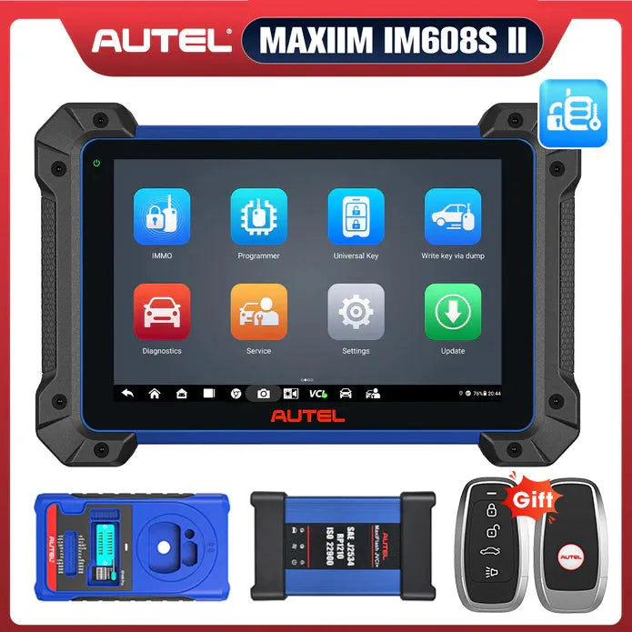 Autel MaxiIM IM608S II / IM608 PRO II Automotive All-In-One Key Programming Tool with 2 Free Random Ikeys, Top IMMO Functions, Advanced ECU Coding, No IP Limitation, Upgrade of IM608 PRO/IM608/IM508