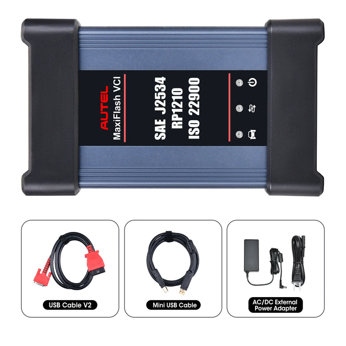 Autel MaxiFlash VCI J2534 ECU Programming Device, Multi-Protocol SAE J2534/ CAN FD/ DoIP/ D-PDU/ RP1210, Work with Autel MaxiCOM Ultra Lite MaxiSYS Elite II Pro MS909 MS909EV MS909CV