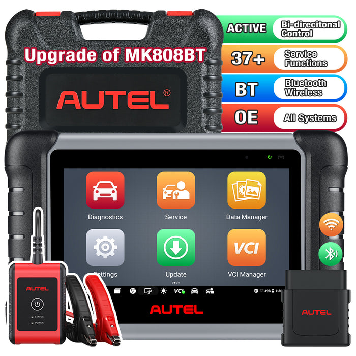 Autel MaxiCOM MK808BT PRO OBD2 Diagnostic Tool Full Bi-directional Control Scanner, All System Diagnostics, 38+ Services, FCA Autoauth, Upgraded Ver. Of MK808BT/MK808/MX808 Scanner