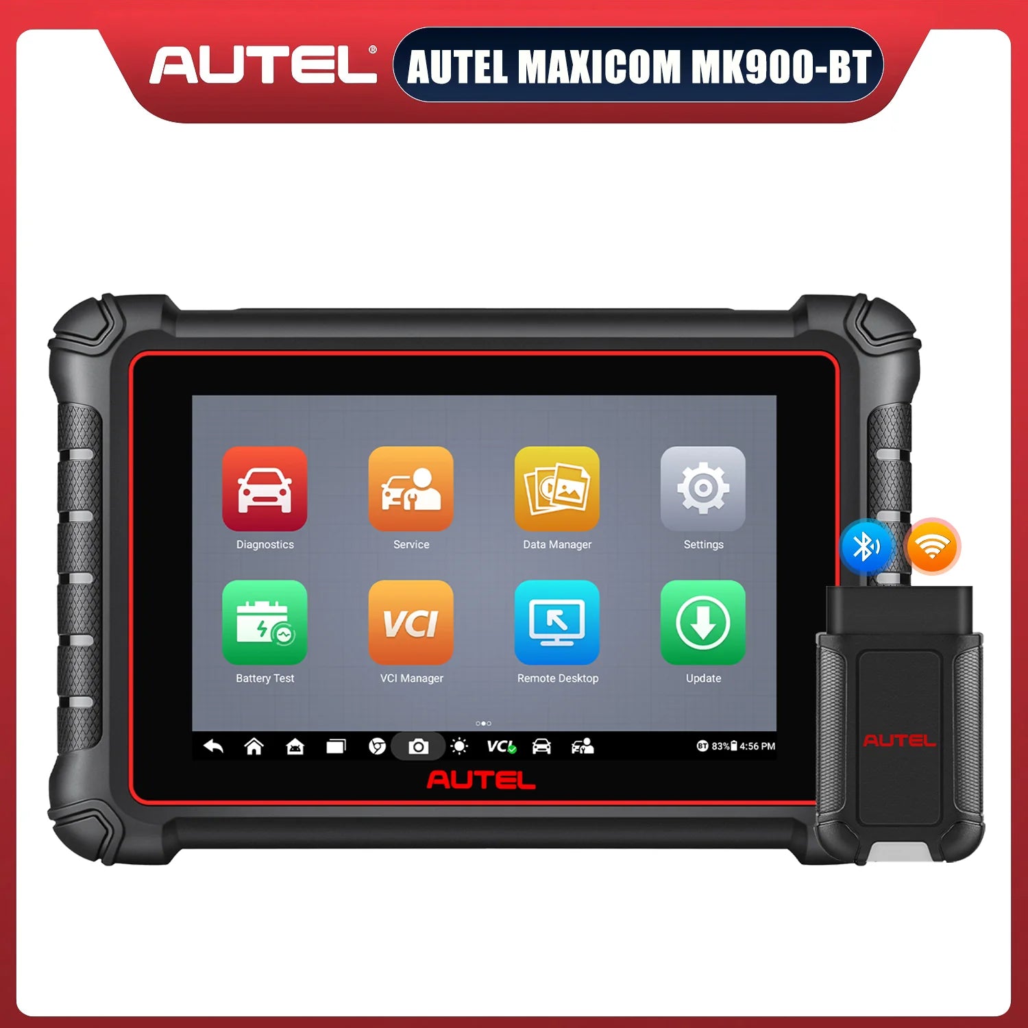 Autel MaxiCOM MK900BT MK900-BT Automotive Full System Diagnostic Scanner with Android 11.0, Bi-Directional Control, 40+ Services, Upgraded Ver. Of MK808BT/MK808BT PRO Scanner