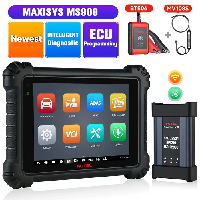 Autel MaxiSys MS909 Diagnostic Scanner with MaxiFlash VCI, J2534 ECU Programming & Coding, Bi-Directional Control, 36+ Special Services, Same as Ultra/ MS919