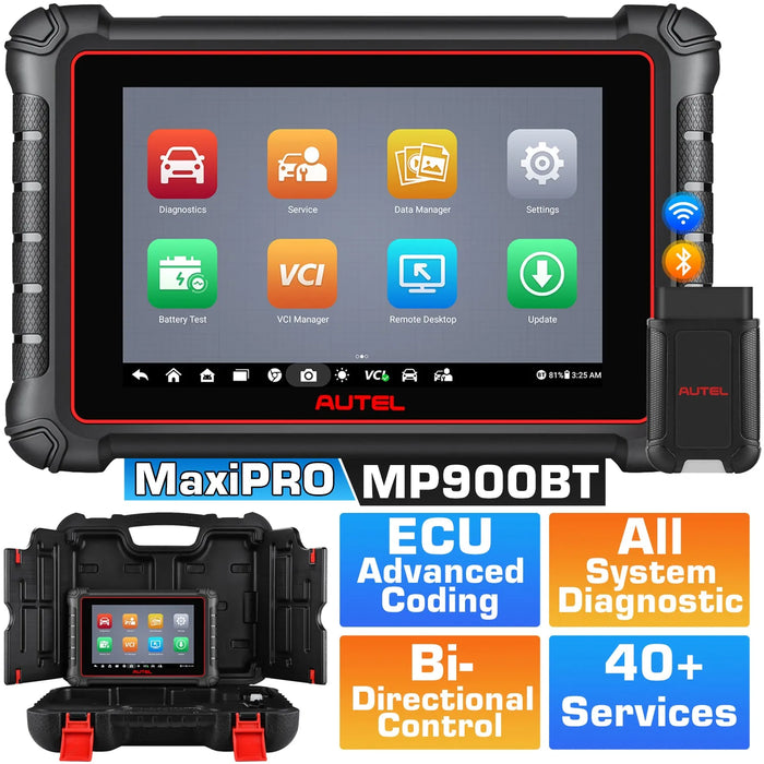 2025 Autel MaxiPRO MP900BT / MP900Z-BT OBD2 Diagnostic Scanner, 8'' Screen Tablet Tool Scanner, Advanced ECU Coding, OE-Level System Diagnostic, 8MP Rear Camera Pre & Post Scan, DoIP CAN FD Protocols Supported, Upgraded Ver. Of MP808BT PRO