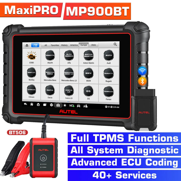 2025 Autel MaxiPRO MP900BT / MP900Z-BT OBD2 Diagnostic Scanner, 8'' Screen Tablet Tool Scanner, Advanced ECU Coding, OE-Level System Diagnostic, 8MP Rear Camera Pre & Post Scan, DoIP CAN FD Protocols Supported, Upgraded Ver. Of MP808BT PRO
