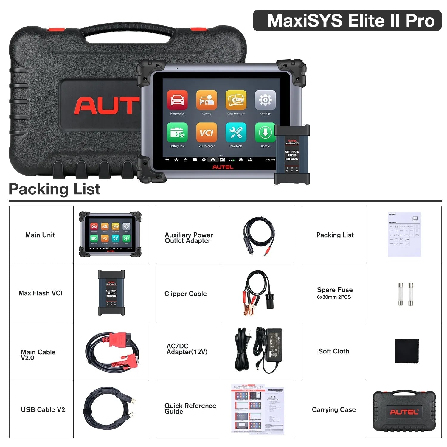 【2-Year Free Update】Autel Maxisys Elite II Pro 2026 , ECU Programming&Coding,  Auto Scan 2.0, Bi-Directional Control, D-PDU/RP1210& DoIP/CAN FD, Full-System Diagnostic, MaxiFlash VCI, 40+ Services, Upgrade Of Elite/Elite II/MS908 PRO