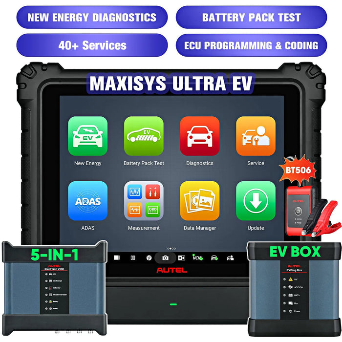 Autel Maxisys Ultra EV (Global Version) Electric Car Diagnostic Scanner, High-Voltage System Diagnose & Battery Pack Test, Online ECU Programming / Coding, Topology Map, 40+ Services