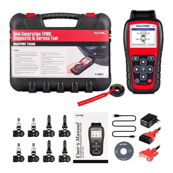 Autel MaxiTPMS TS508K TS508 Pro TPMS Tool Winter Snow Tire All Season Tires Summer Tyre Replacement with 8pc Sensors