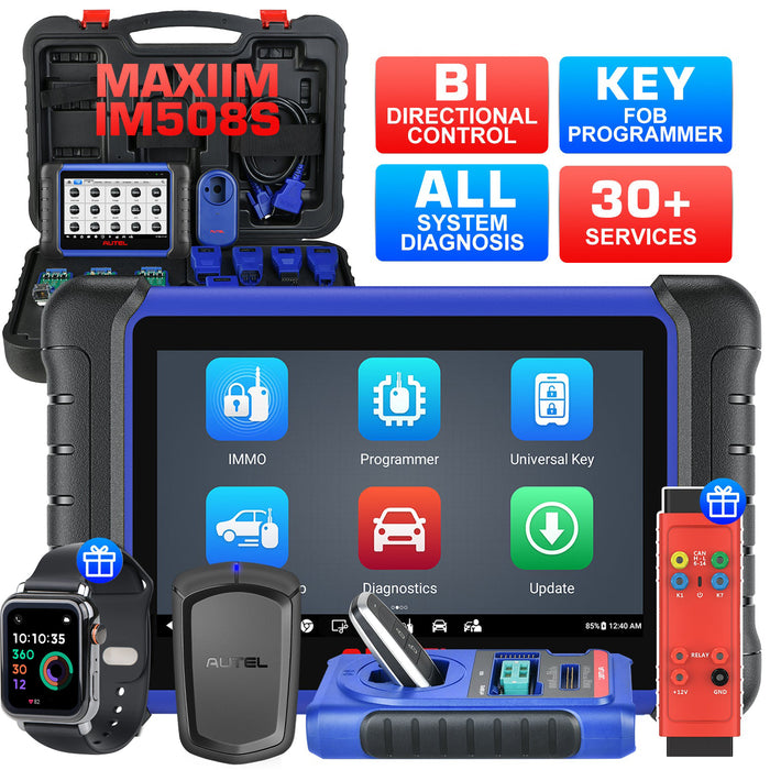 Autel MaxiIM IM508S Key Fob Programming Tool with XP200 Programmer, All System Diagnostic Scan, 30+ Service, 2025 Upgraded IM508, and Free OTOFIX Watch & G-BOX3