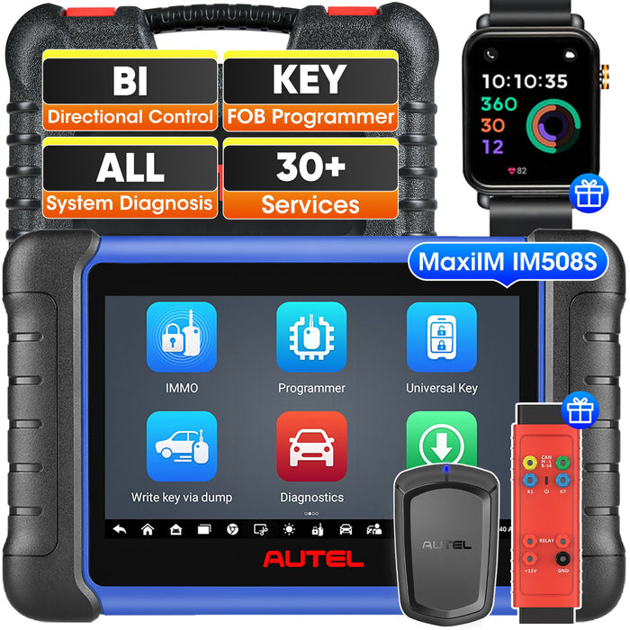 Autel MaxiIM IM508S Key Fob Programming Tool with XP200 Programmer, All System Diagnostic Scan, 30+ Service, 2025 Upgraded IM508, and Free OTOFIX Watch & G-BOX3