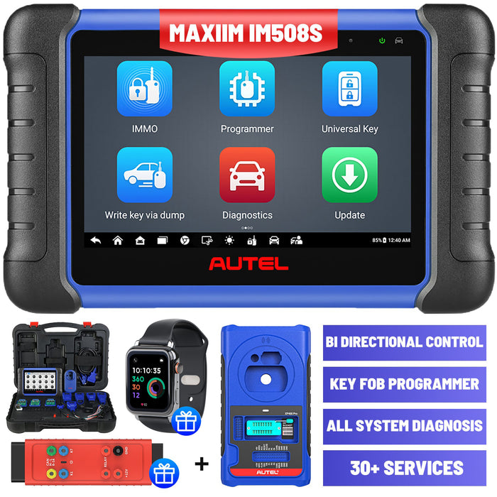 Autel MaxiIM IM508S Key Fob Programming Tool with XP200 Programmer, All System Diagnostic Scan, 30+ Service, 2025 Upgraded IM508, and Free OTOFIX Watch & G-BOX3