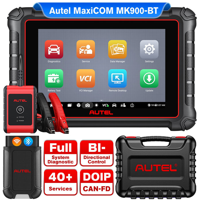 Autel MaxiCOM MK900BT MK900-BT Automotive Full System Diagnostic Scanner with Android 11.0, Bi-Directional Control, 40+ Services, Upgraded Ver. Of MK808BT/MK808BT PRO Scanner