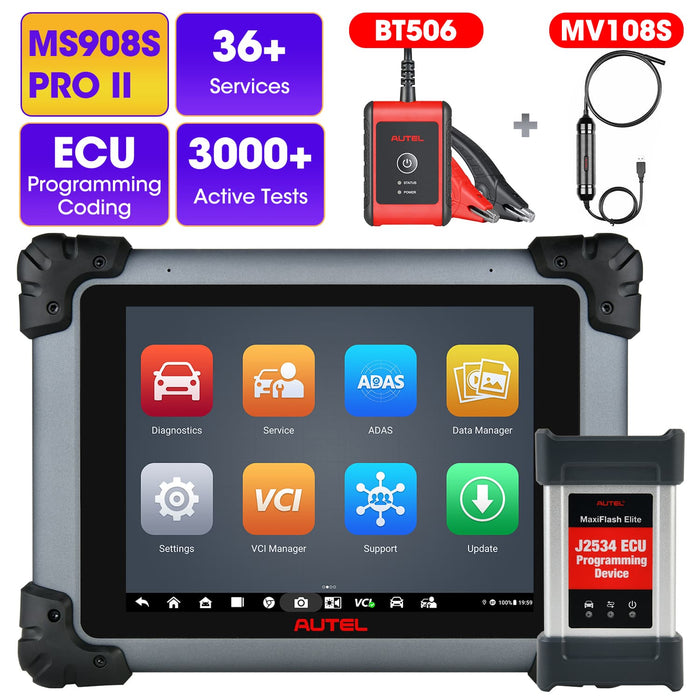 Autel MaxiSys MS908S Pro II Diagnostic Scan Tool, 2025 Newest Scanner with ECU Programming/ Coding, 36+ Services, Active Tests, Full Systems, Android 10, FCA Autoauth, Upgraded MS Elite/ MS908S Pro