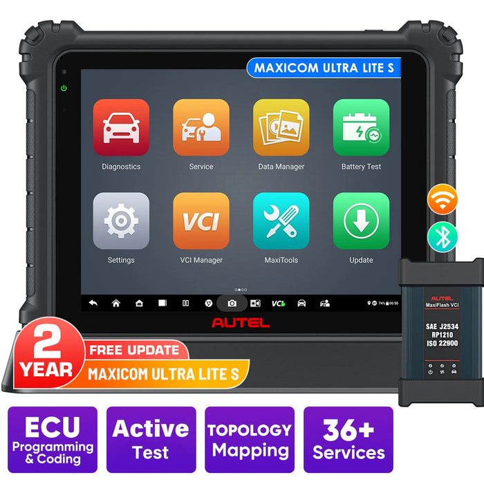 【2-Year Free Update】Autel MaxiCOM Ultra Lite S All System Diagnostic Scanner, Motor TruSpeed Repair, New Topology 2.0, ECU Programming & Coding, 3000+ Active Test, 36+ Service, Upgrade Of Maxisys MS919/ Elite II Pro