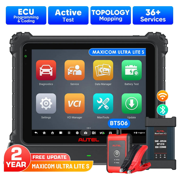 【2-Year Free Update】Autel MaxiCOM Ultra Lite S All System Diagnostic Scanner, Motor TruSpeed Repair, New Topology 2.0, ECU Programming & Coding, 3000+ Active Test, 36+ Service, Upgrade Of Maxisys MS919/ Elite II Pro