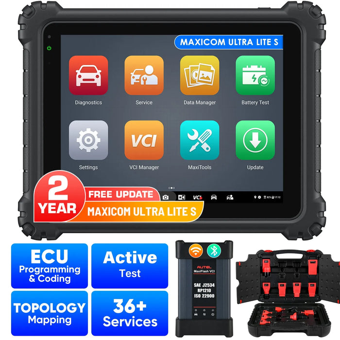 【2-Year Free Update】Autel MaxiCOM Ultra Lite S All System Diagnostic Scanner, Motor TruSpeed Repair, New Topology 2.0, ECU Programming & Coding, 3000+ Active Test, 36+ Service, Upgrade Of Maxisys MS919/ Elite II Pro
