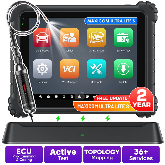 【2-Year Free Update】Autel MaxiCOM Ultra Lite S All System Diagnostic Scanner, Motor TruSpeed Repair, New Topology 2.0, ECU Programming & Coding, 3000+ Active Test, 36+ Service, Upgrade Of Maxisys MS919/ Elite II Pro