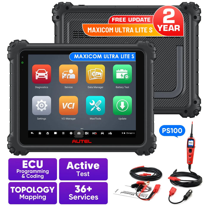 【2-Year Free Update】Autel MaxiCOM Ultra Lite S All System Diagnostic Scanner, Motor TruSpeed Repair, New Topology 2.0, ECU Programming & Coding, 3000+ Active Test, 36+ Service, Upgrade Of Maxisys MS919/ Elite II Pro