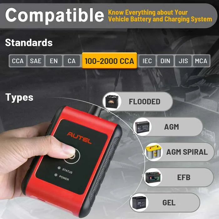 Autel MaxiBAS BT506 Car Battery Tester & Analyzer, 100% Detection Rate of Bad Batteries
