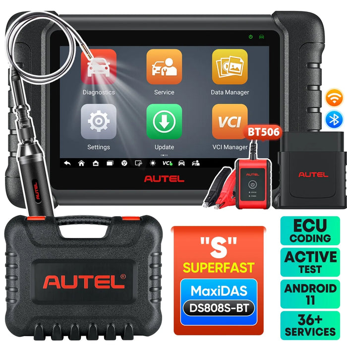 Autel MaxiDAS DS808S-BT OBD2 Diagnostic Scanner with Android 11, Advanced ECU Coding, Bi-Directional Control, Support Multi-Language, 36+ Services, Upgraded Ver. Of DS808/MP808