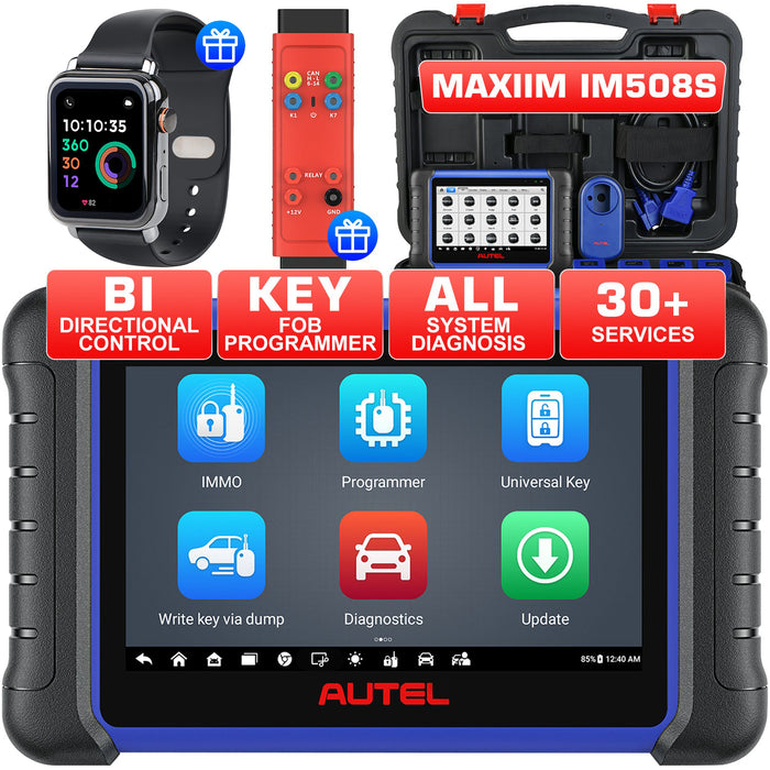 Autel MaxiIM IM508S Key Fob Programming Tool with XP200 Programmer, All System Diagnostic Scan, 30+ Service, 2025 Upgraded IM508, and Free OTOFIX Watch & G-BOX3