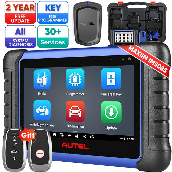 【2-Year Free Update】Autel MaxiIM IM508S Key Fob Programming Tool with XP200 Programmer, All System Diagnostic Scan, 30+ Service, Upgrade of IM508, and 2 Free Random IKeys