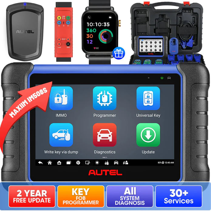 【2-Year Free Update】Autel MaxiIM IM508S Key Fob Programming Tool with XP200 Programmer, All System Diagnostic Scan, 30+ Service, Upgrade of IM508, and Free Otofix Watch