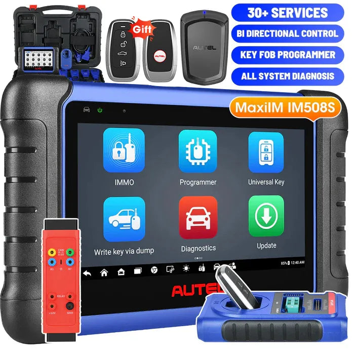 【2-Year Free Update】Autel MaxiIM IM508S Key Fob Programming Tool with XP200 Programmer, All System Diagnostic Scan, 30+ Service, Upgrade of IM508, and 2 Free Random IKeys
