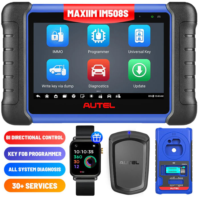 【2-Year Free Update】Autel MaxiIM IM508S Key Fob Programming Tool with XP200 Programmer, All System Diagnostic Scan, 30+ Service, Upgrade of IM508, and Free Otofix Watch