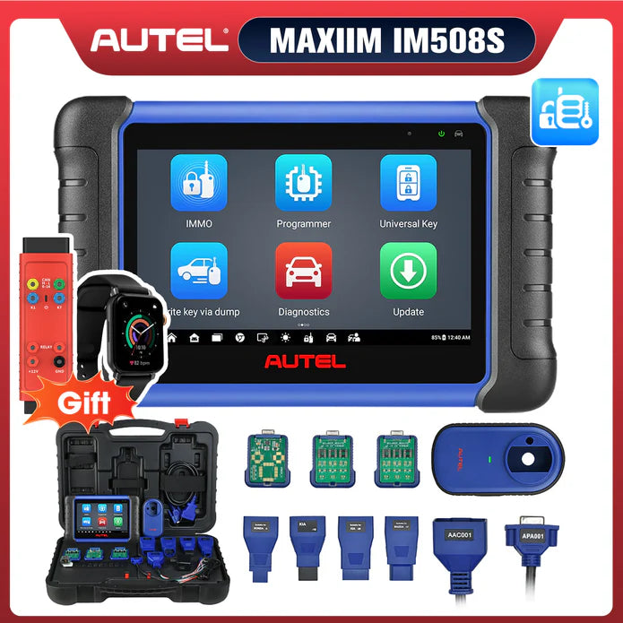 Autel MaxiIM IM508S Key Fob Programming Tool with XP200 Programmer, All System Diagnostic Scan, 30+ Service, 2025 Upgraded IM508, and Free G-BOX3 & Otofix Watch