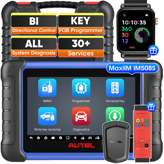 Autel MaxiIM IM508S Key Fob Programming Tool with XP200 Programmer, All System Diagnostic Scan, 30+ Service, 2025 Upgraded IM508, and Free G-BOX3 & Otofix Watch