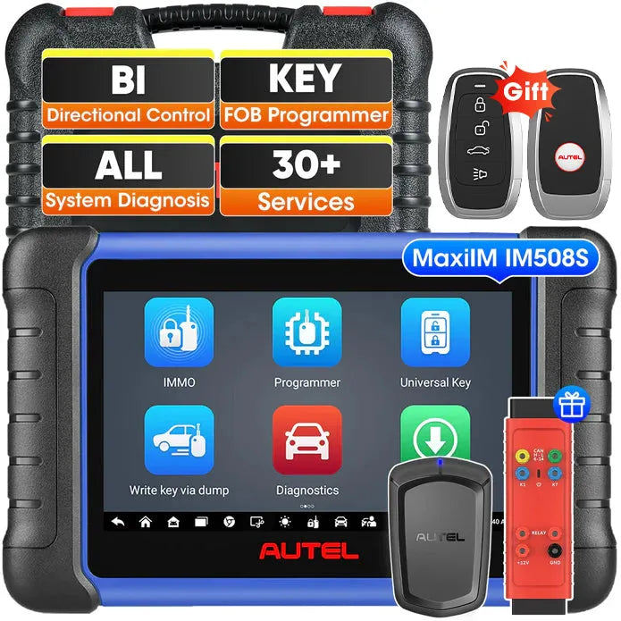 Autel MaxiIM IM508S Key Fob Programming Tool with XP200 Programmer, All System Diagnostic Scan, 30+ Service, 2025 Upgraded IM508, and Free G-BOX3 & 2 Random IKeys
