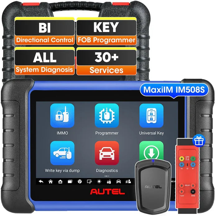Autel MaxiIM IM508S Key Fob Programming Tool with XP200 Programmer, All System Diagnostic Scan, 30+ Service, 2025 Upgraded IM508, and Free G-BOX3