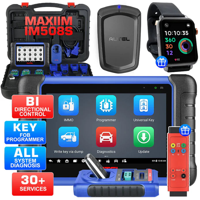 Autel MaxiIM IM508S Key Fob Programming Tool with XP200 Programmer, All System Diagnostic Scan, 30+ Service, 2025 Upgraded IM508, and Free G-BOX3 & Otofix Watch