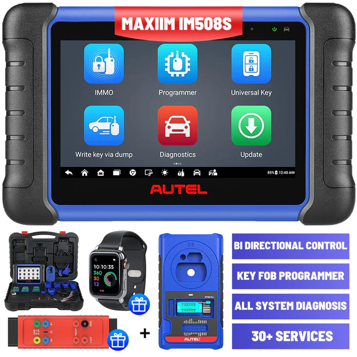 Autel MaxiIM IM508S Key Fob Programming Tool with XP200 Programmer, All System Diagnostic Scan, 30+ Service, 2025 Upgraded IM508, and Free G-BOX3 & Otofix Watch