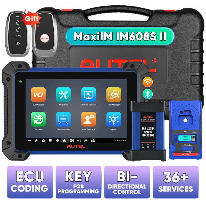 Autel MaxiIM IM608S II / IM608 PRO II Automotive All-In-One Key Programming Tool with 2 Free Random Ikeys, Top IMMO Functions, Advanced ECU Coding, No IP Limitation, Upgrade of IM608 PRO/IM608/IM508