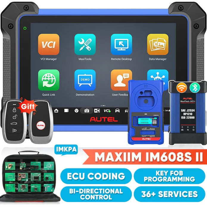 Autel MaxiIM IM608S II / IM608 PRO II Automotive All-In-One Key Programming Tool with 2 Free Random Ikeys, Top IMMO Functions, Advanced ECU Coding, No IP Limitation, Upgrade of IM608 PRO/IM608/IM508