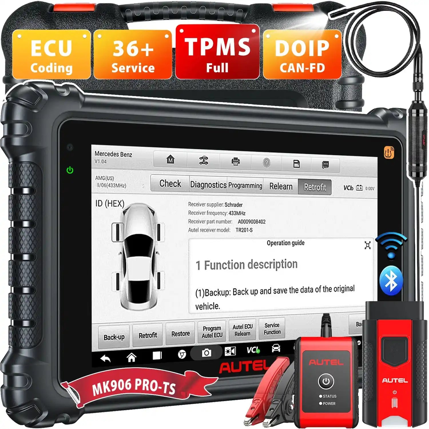 2026 MaxiCOM MK906S Pro2-TS / MK906 Pro2-TS Autel Scanner with TPMS Functions ECU Coding, Bi-directional Control, Upgraded MK906Pro TS / MK906S Pro TS