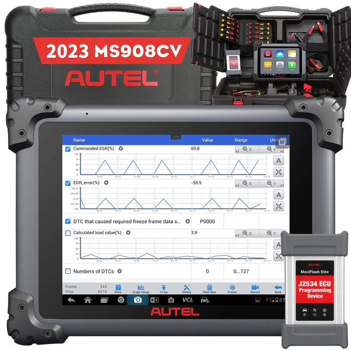 Autel Maxisys CV MS908CV Heavy Duty Truck Diagnostic Tool, Diesel Scanner for Commercial Vehicles With J2534 ECU Programming Tool