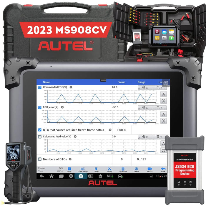Autel Maxisys CV MS908CV Heavy Duty Truck Diagnostic Tool, Diesel Scanner for Commercial Vehicles With J2534 ECU Programming Tool