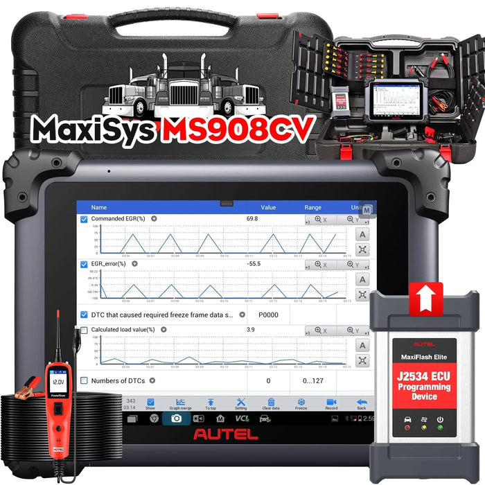 Autel Maxisys CV MS908CV Heavy Duty Truck Diagnostic Tool, Diesel Scanner for Commercial Vehicles With J2534 ECU Programming Tool