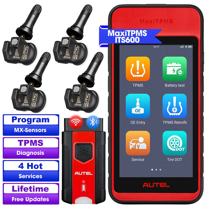 Autel MaxiTPMS ITS600 TPMS Relearn Tool, TPMS Programming Tool Activate/Relearn All Sensors, TPMS Diagnostics, 4 Reset Functions (Oil Reset, BMS, SAS, EPB), Auto VIN (Free Update)