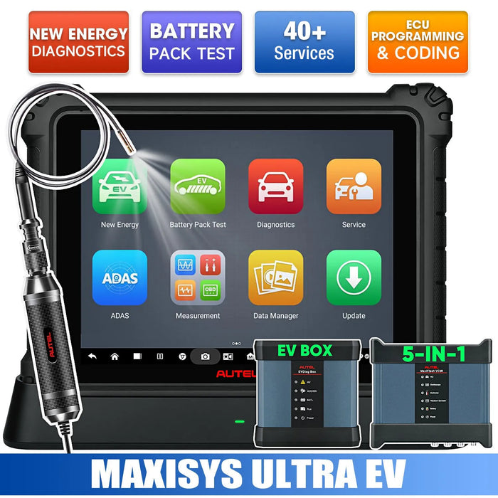 Autel Maxisys Ultra EV (Global Version) Electric Car Diagnostic Scanner, High-Voltage System Diagnose & Battery Pack Test, Online ECU Programming / Coding, Topology Map, 40+ Services