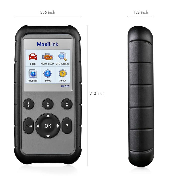 Autel MaxiLink ML629 OBD2 Scanner, ABS SRS Engine Transmission Diagnostic Scan Tool, Same as AL629 for DIYers Professionals