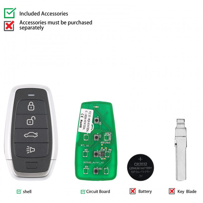 AUTEL IKEYAT004CL 4 Button Universal Smart Key